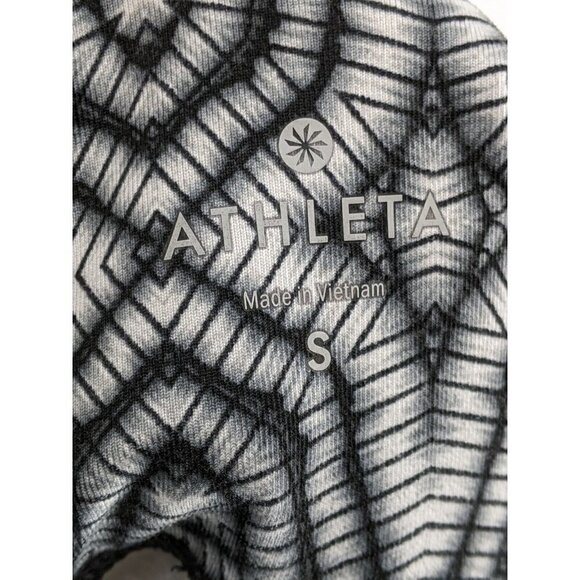 Athleta Capri Leggings Sz Small Geometric Print Chaturanga Yoga Black Gray - Picture 3 of 8